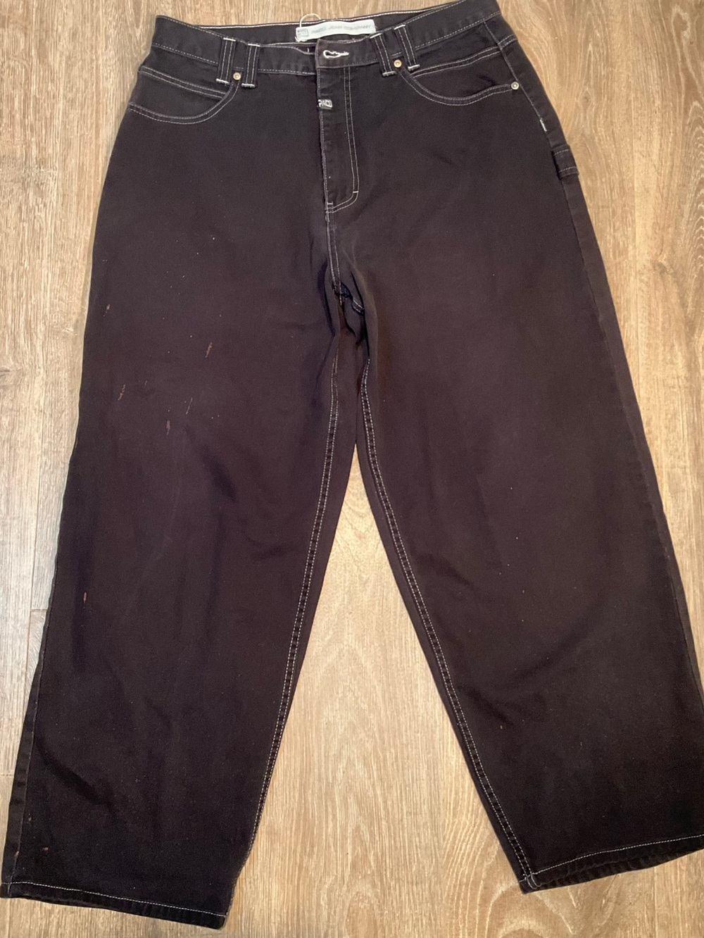 Paco Jeans mens size 34x30 wide leg black jeans